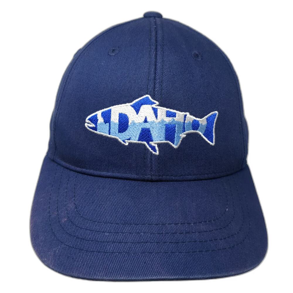 RepYourWater Snapback Blue One Size Idaho Fish Trout Fishing Hat Embroidered